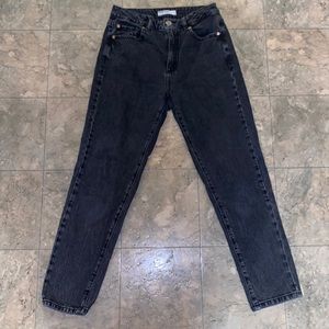 Garage Acid Wash Black Denim Mom Jeans